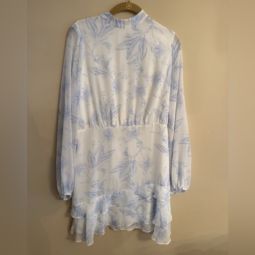 Express Blue and White Floral Blouse